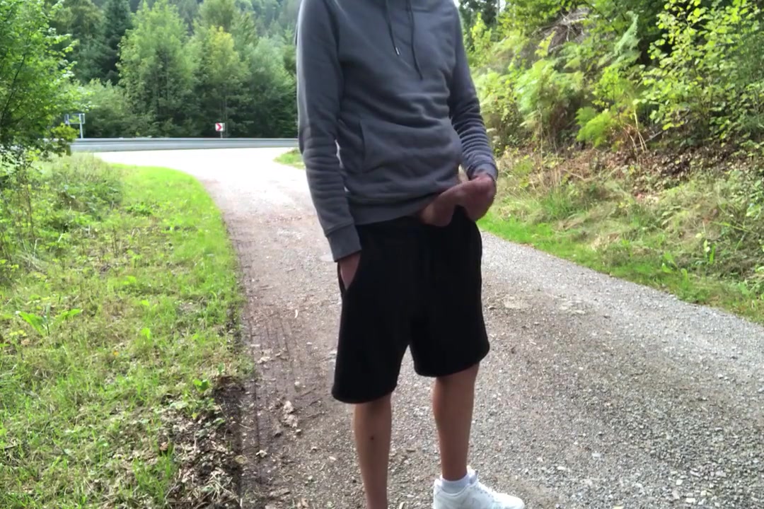 Guy Jerks Off Near The Road And Cums Hard