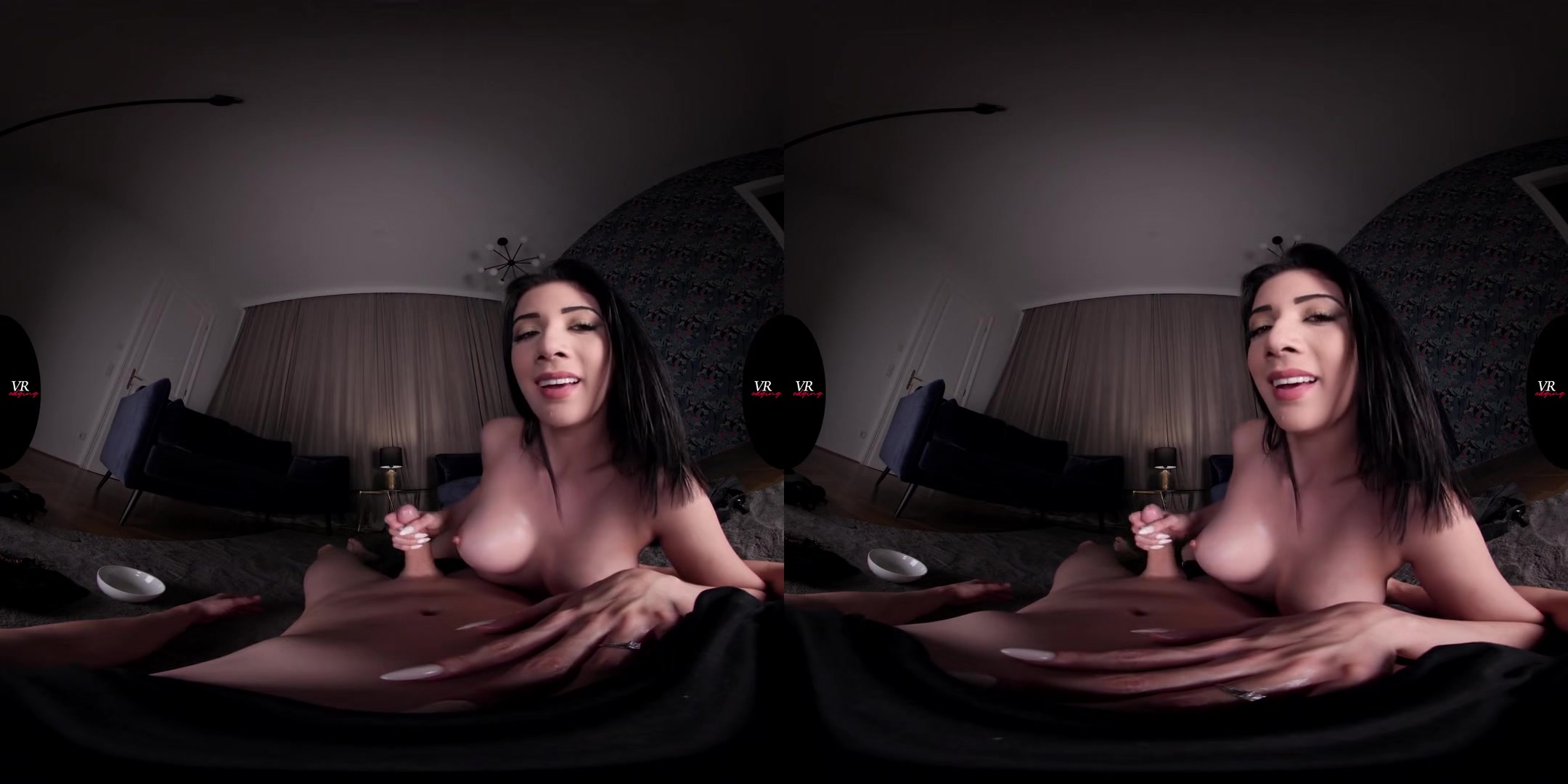 Handjob Finish With A Big Tits View