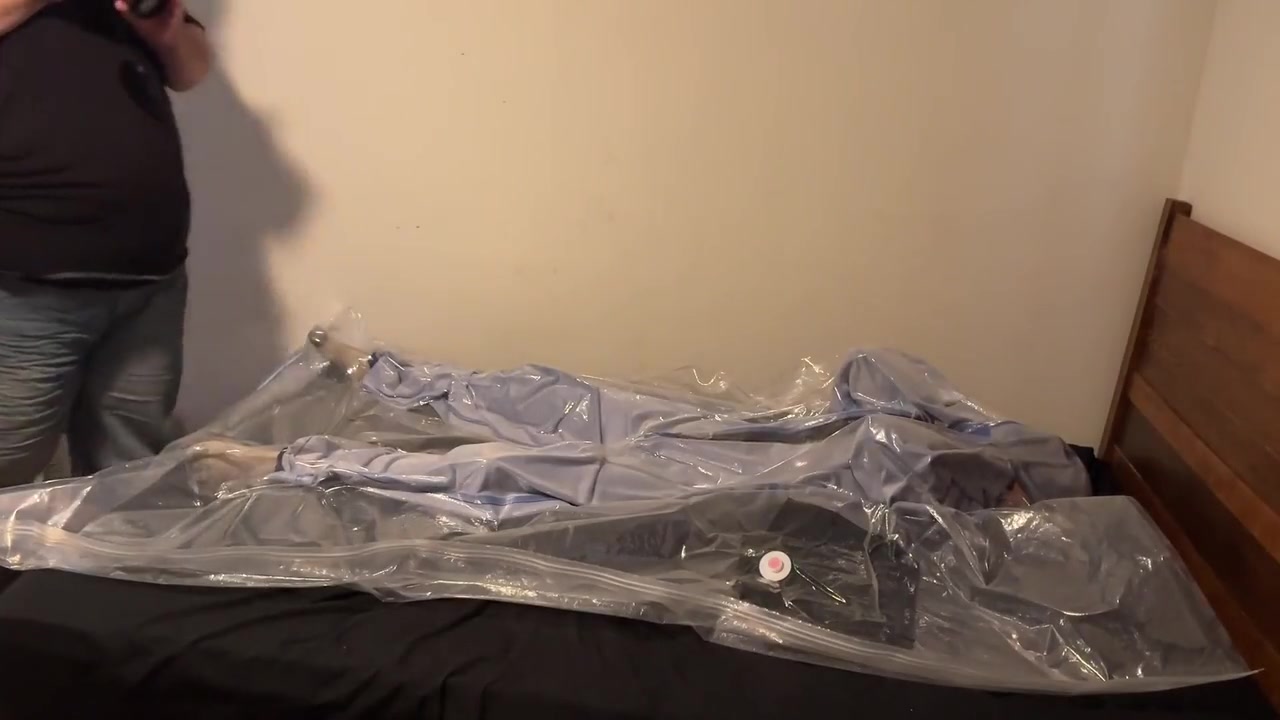 Apr 18 2023 - An Extremely Exciting Vacbag Session In Slvrbrboys Blue Pvc Coveralls