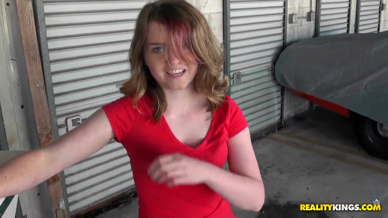 teen 18+ cutie sucking a cock for money in the garage