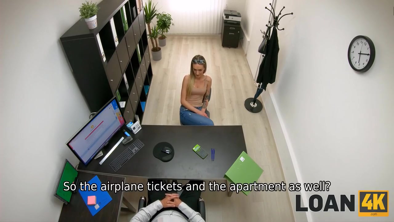Vixen With Sexy Eyes And Long Legs Throws A Leg In Creditors Office