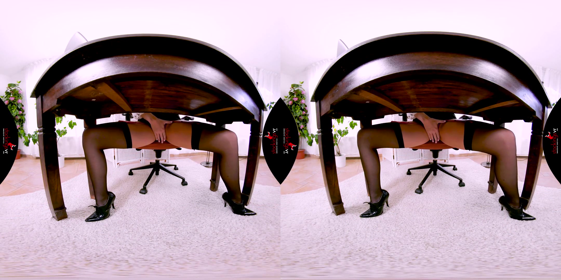 An Illicit Affair; office boss big tits upskirt nylons big tits blowjob