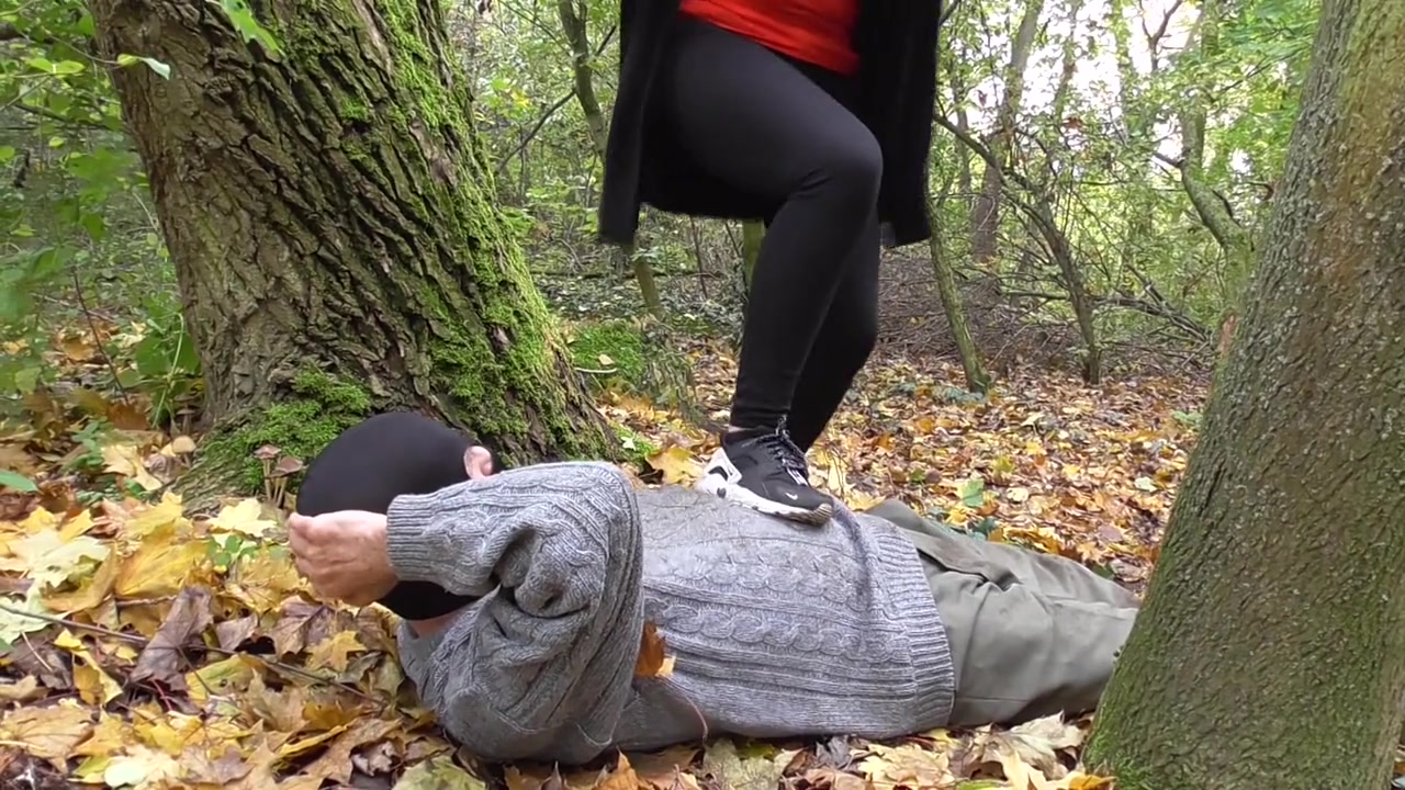 Trampling session in the wood, for the poor man by Femdom Austria