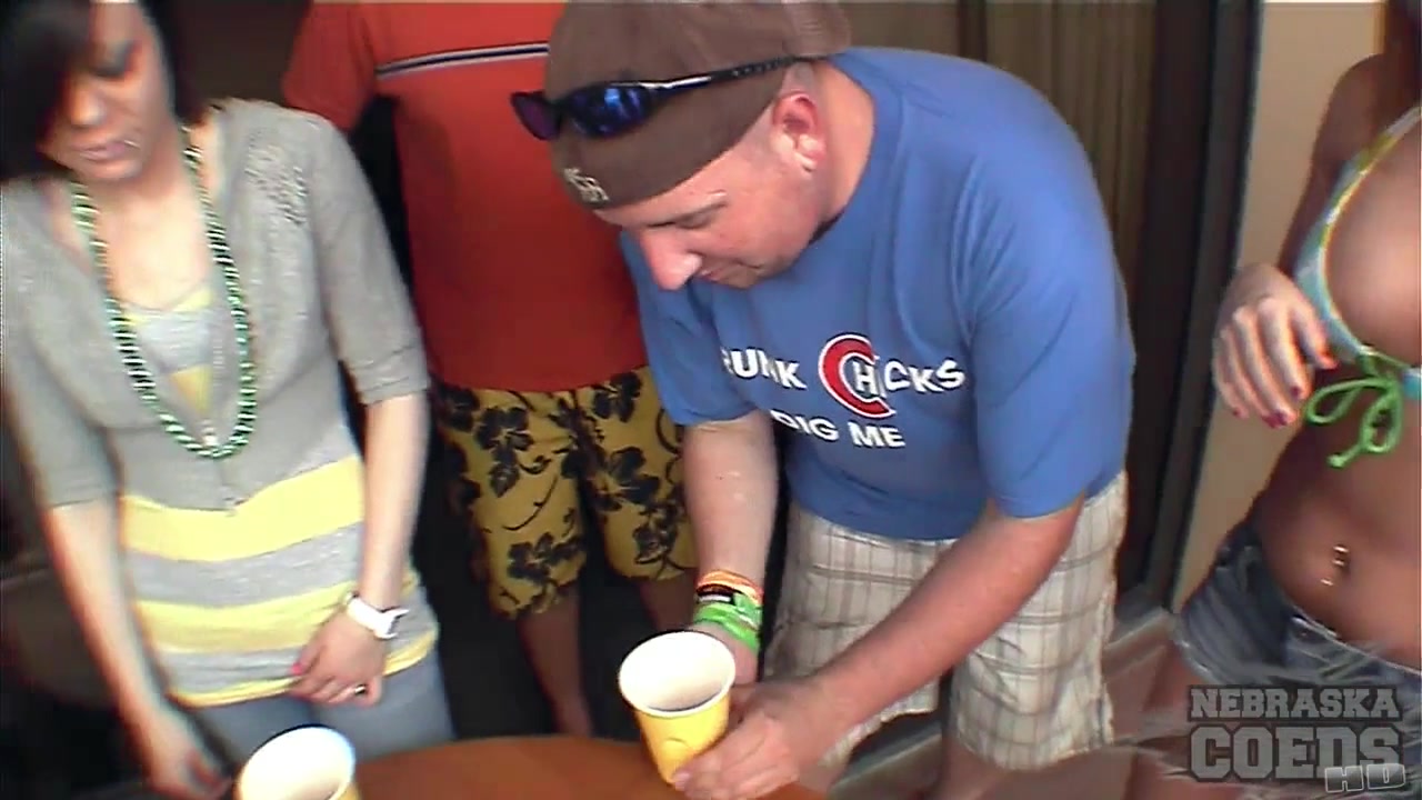 Super Hotties Playing Drinking Games on Balcony - NebraskaCoeds