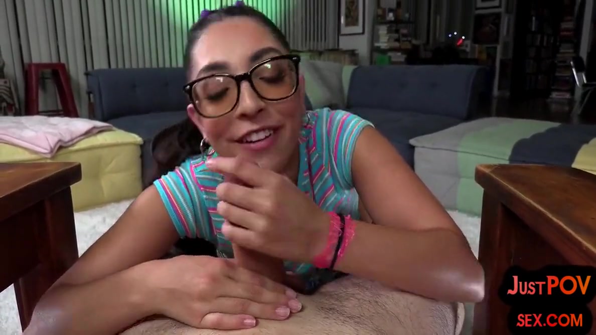 Pov Nerdy Geeky Amateur Tugging And Sucking