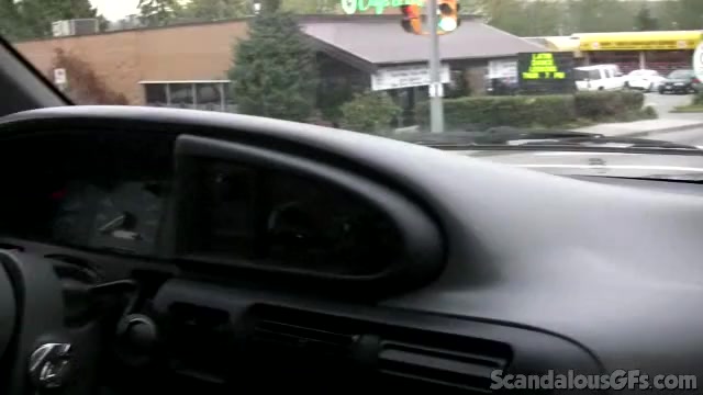 Hot Girlfriend Flashes Tits While Boyfriend Is Driving