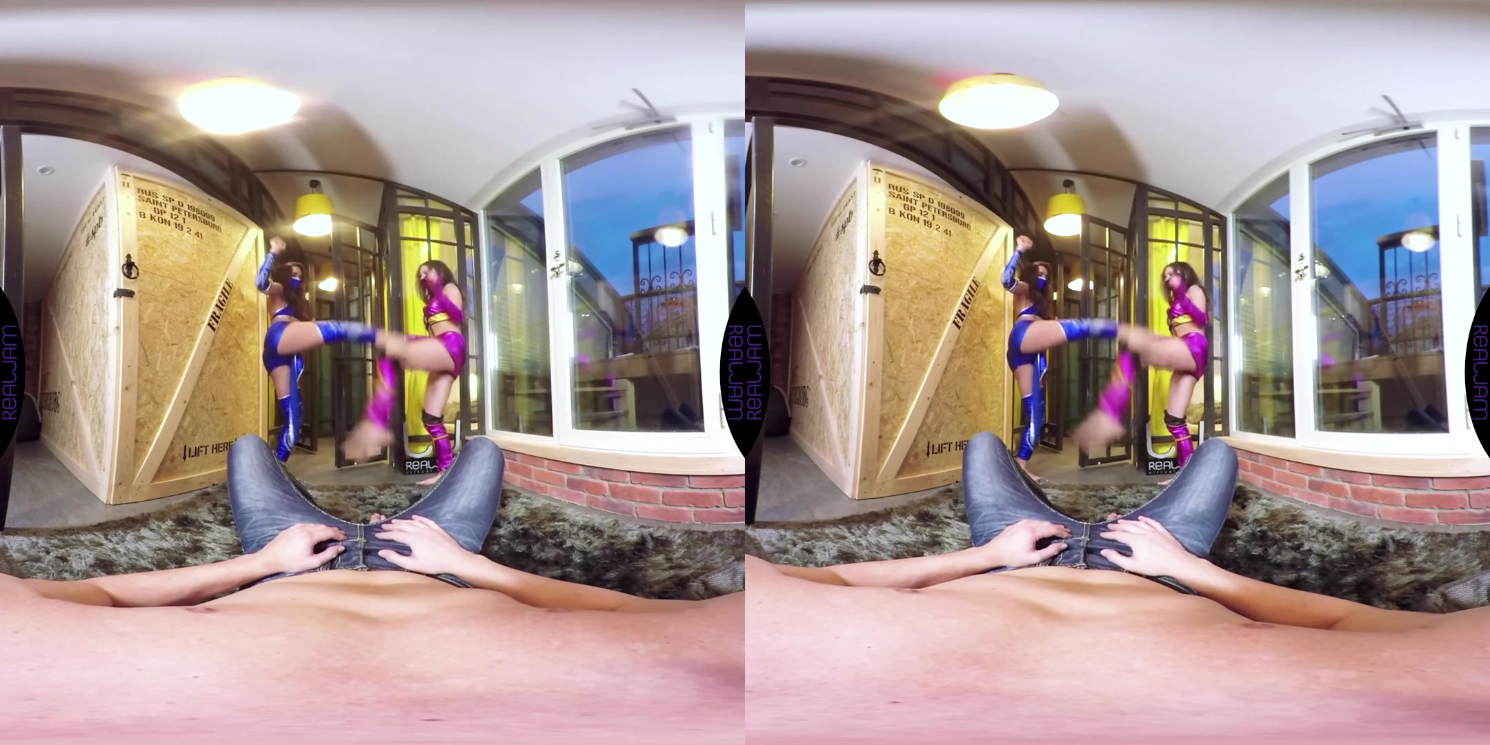 Kerry Cherry & Lita Phoenix in Mileena vs Kitana: The Hottest Fight - RealJamVR