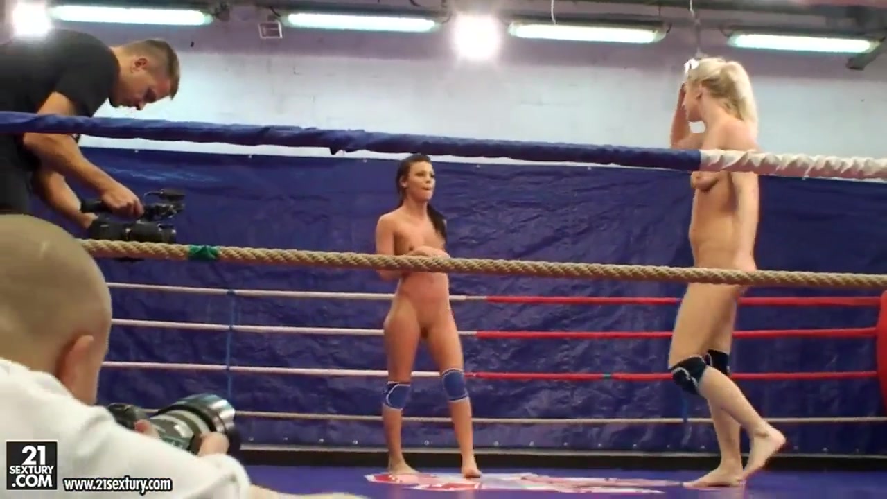 Topless teen 18+ chicks in a nude fight club video