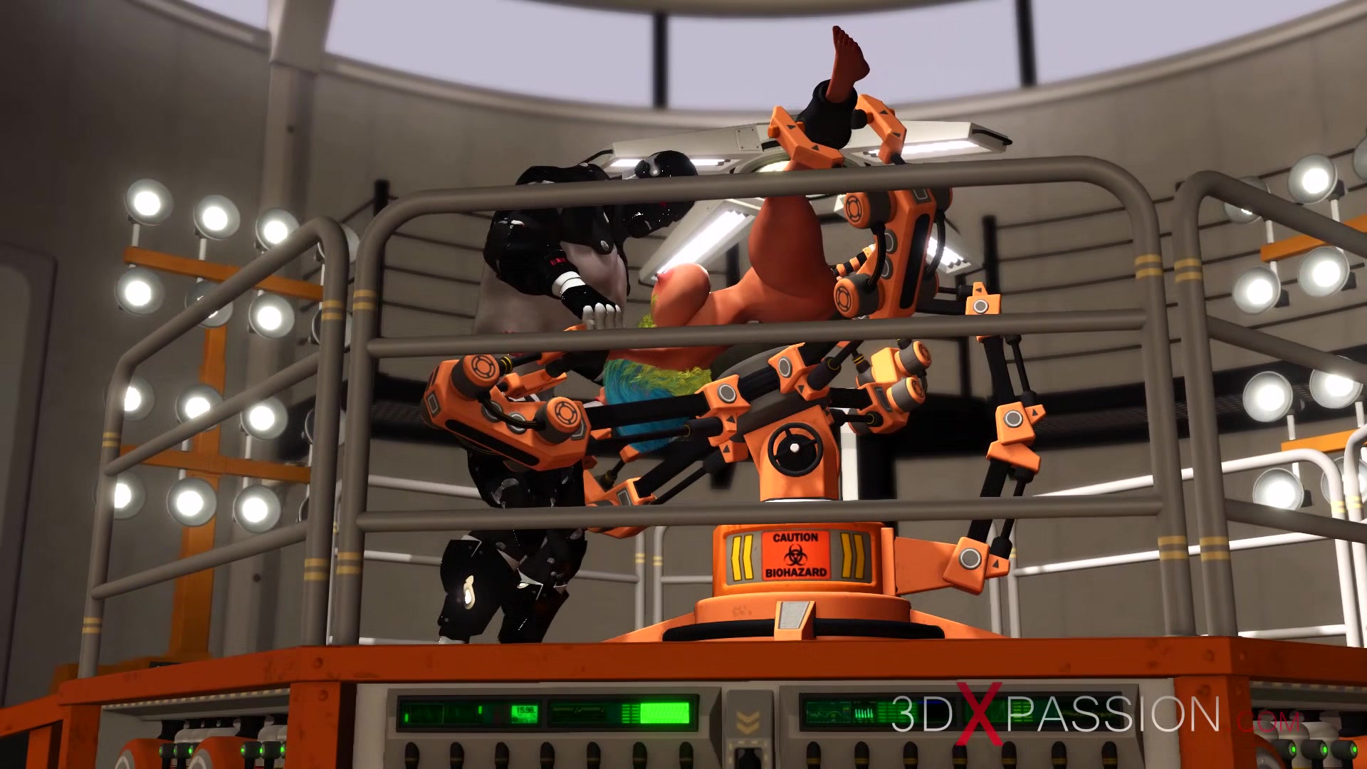Sex male android bangs hard a hot woman with big boobs in the sci-fi lab