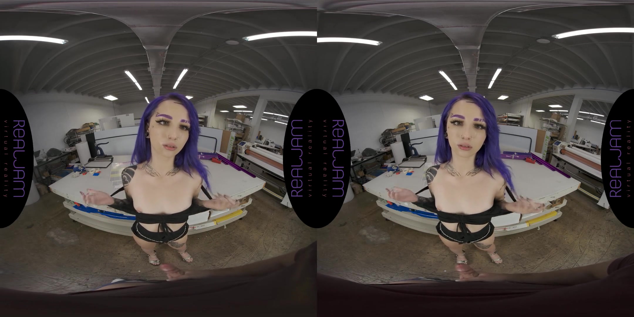 Sex Adventure at Work - Tattooed Purple Hair Alt-Girl POV
