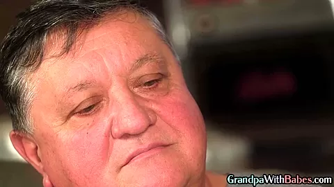 Grandpa fucks 21yo slut with small boobies after BJ
