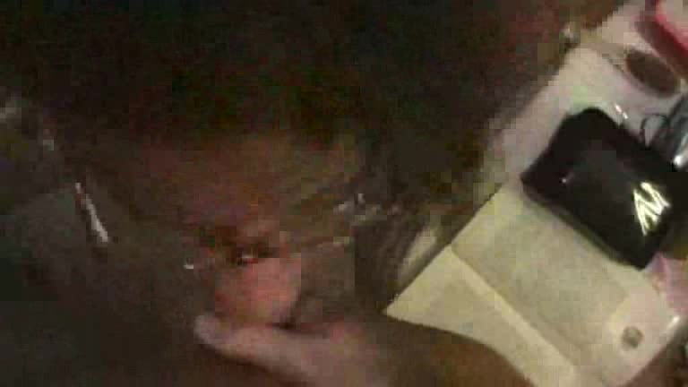 This Ebony has a seductive look on her face when she sucks dick