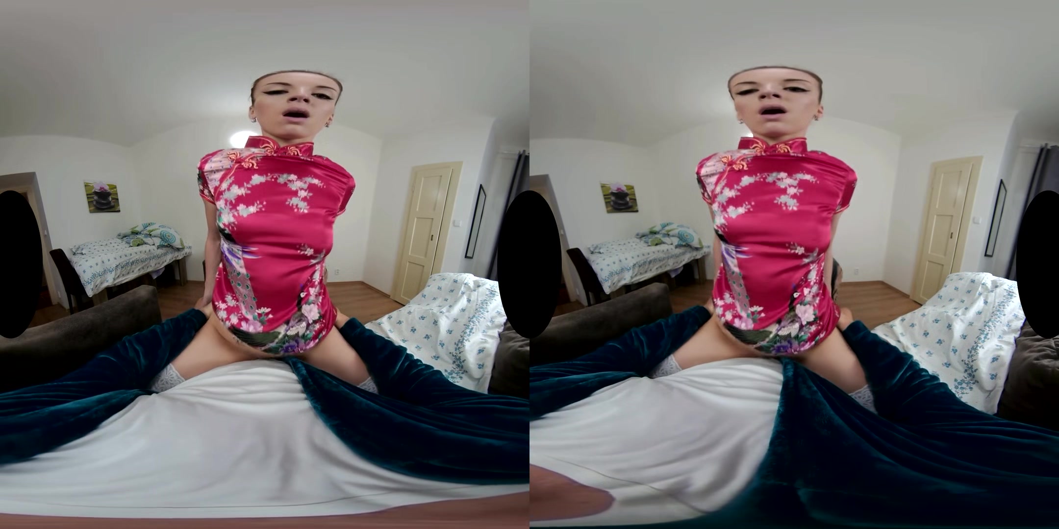 Victoria Daniels: Lady in Red - Beautiful Brunette VR Lapdance Blowjob and Sex
