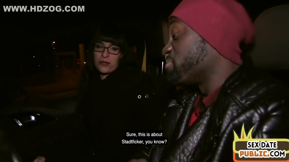 Public Interracial Blowjob With Nerdy Slut