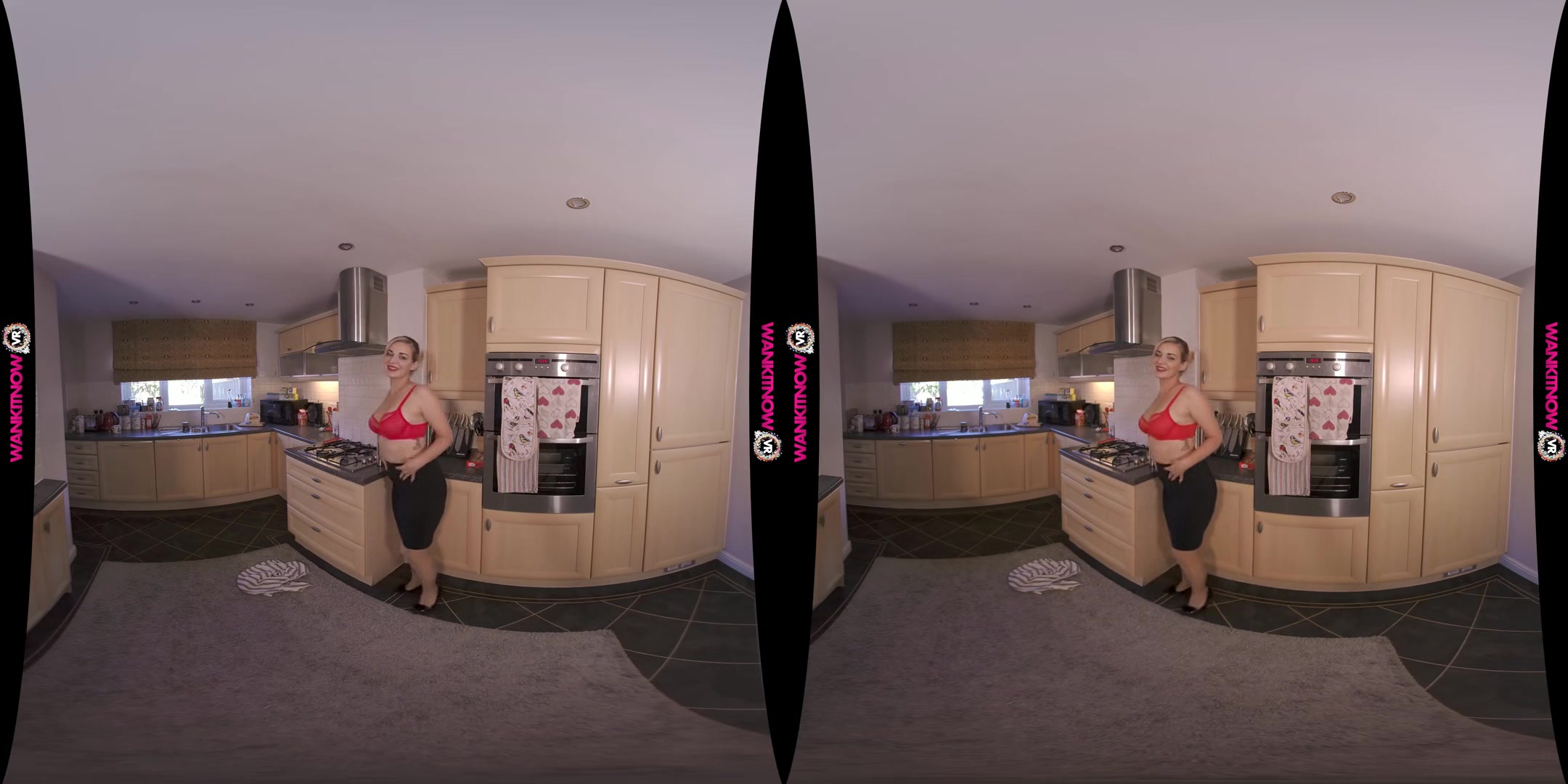 Cum In The Kitchen - Busty Blonde Housewife Striptease