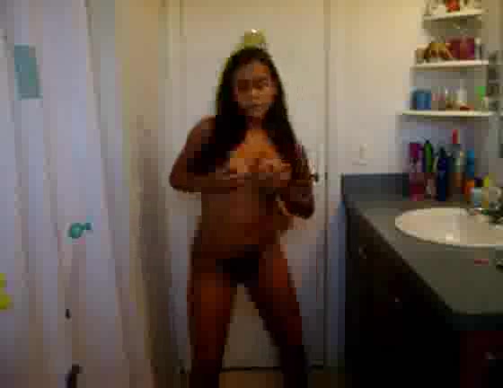 Playful Latina shakes her sexy ass in thongs and rubs tits
