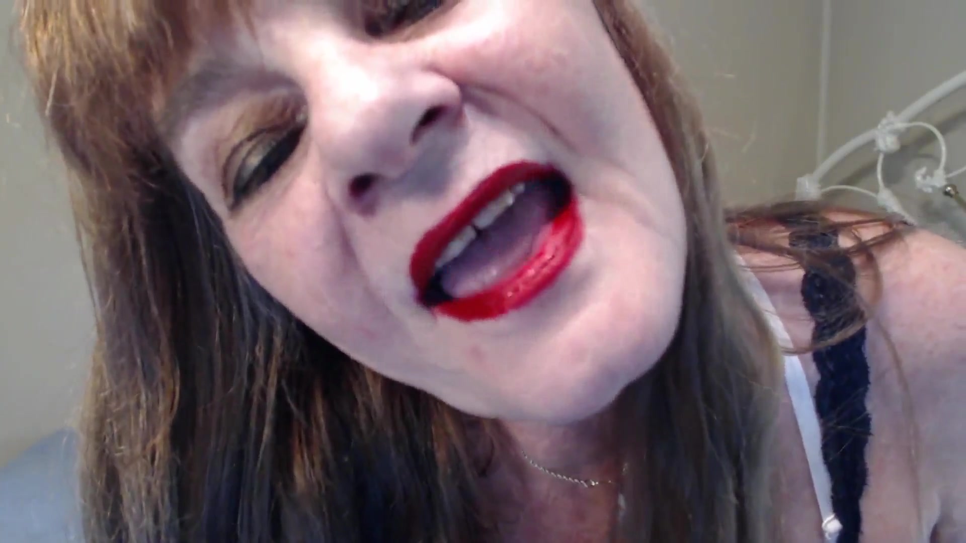 Red Shiny Lips Teasing You - TacAmateurs