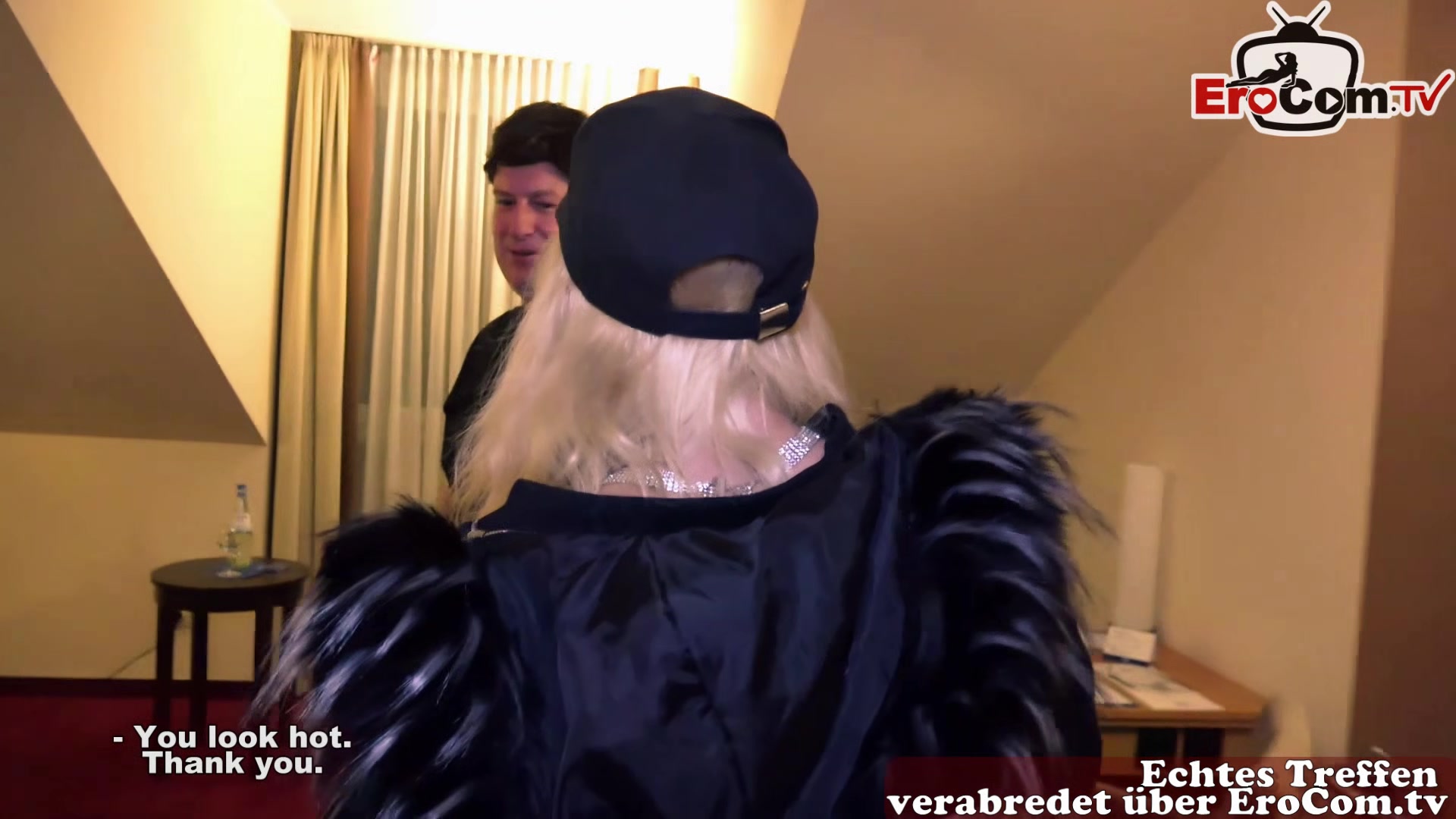 EroCom Date - Funny User Date casting with german fitness blonde and a fat guy