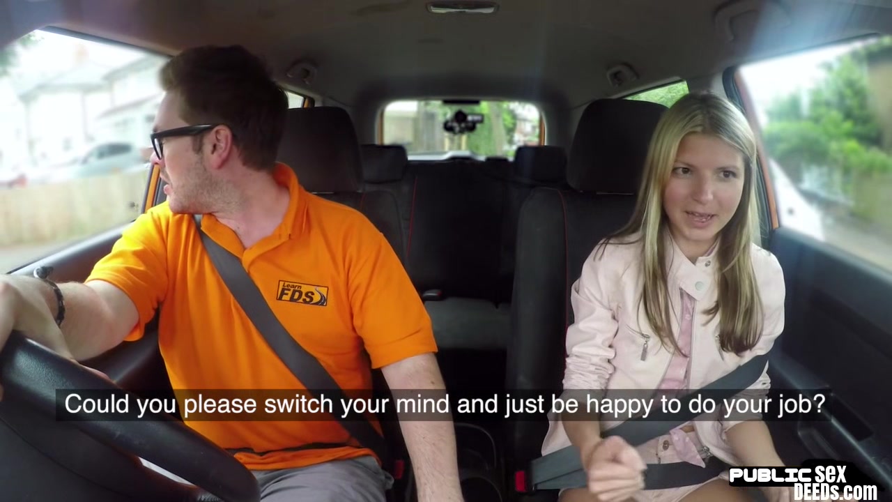 Car driving 19yo throats on cock in POV after driving class