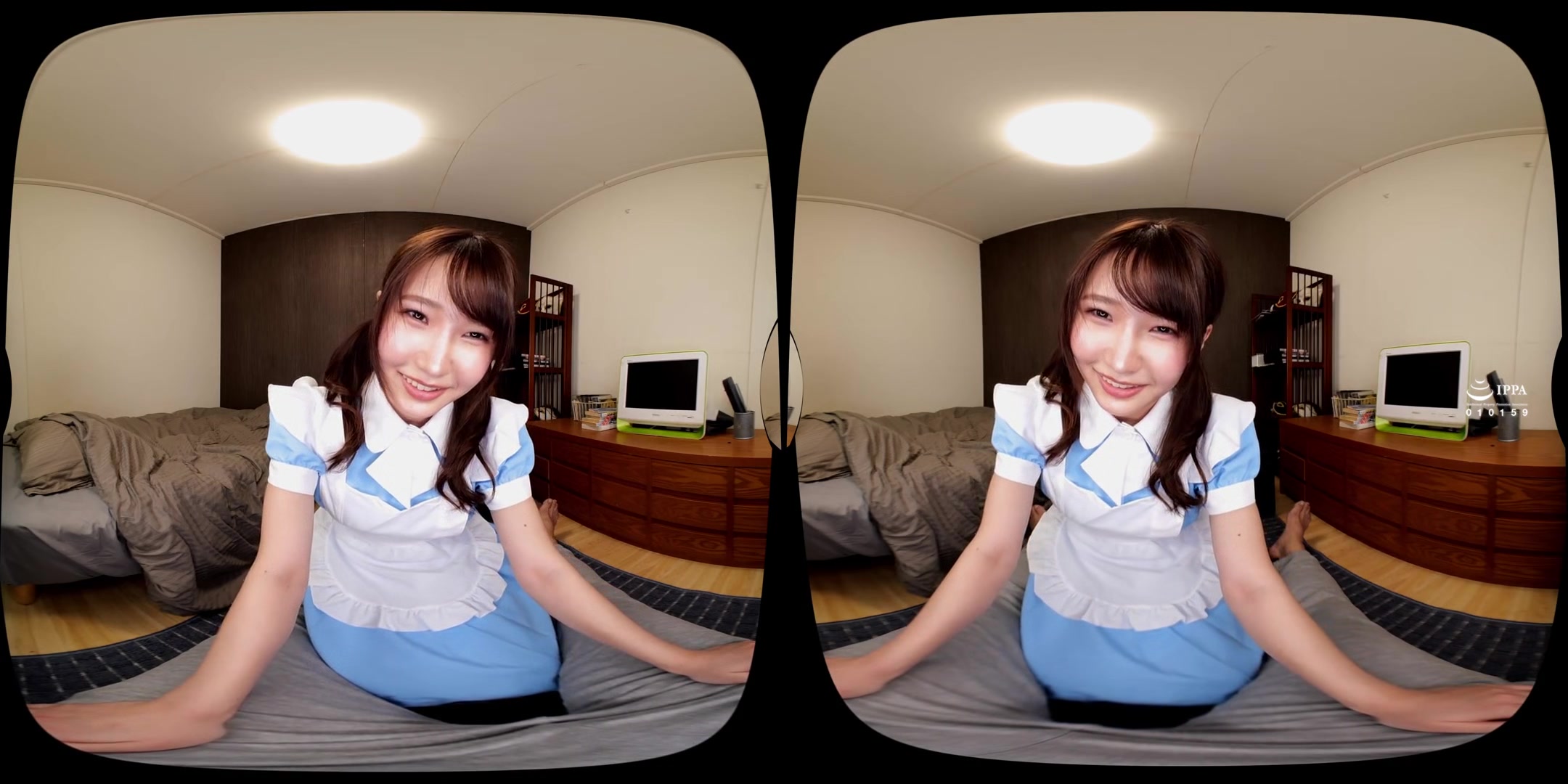 Lusting for the New Maid's Big Ass - Asian Maid Uniform Big Ass Riding Cock
