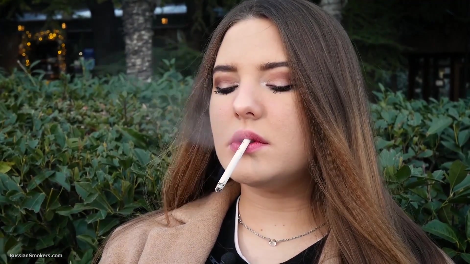 Russian Girl Spends Her Lunch Break Smoking 3 Cigs In A Row