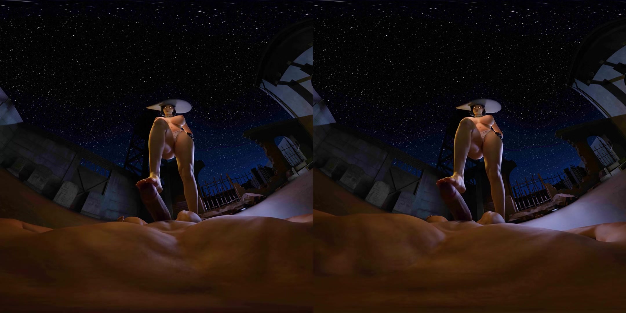Alcina Footjob - Vampire Giantess Parody CGI Porn