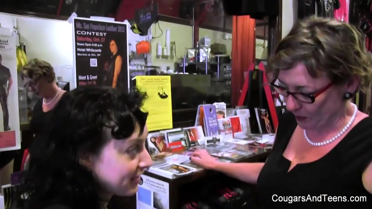 Milf In Glasses Spanks Her Stepdaughter's Ass In The Shop - CougarsandTeens