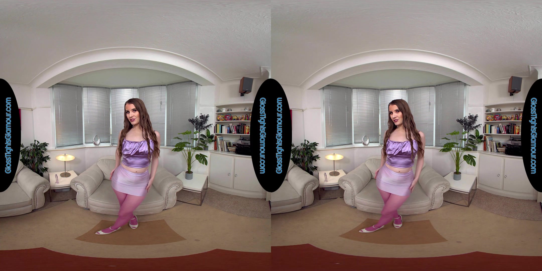 Brook Logan Pink Crotchless Glossy Legwear Treat Joi & Dildo - 8k Vr