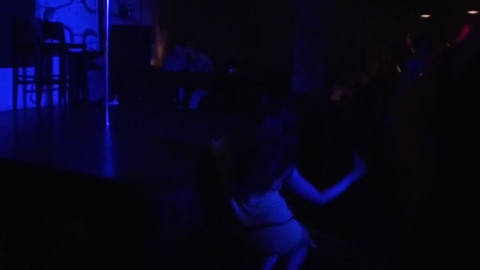 Bella Margo in after stripping a guy got his amateur dick sucked