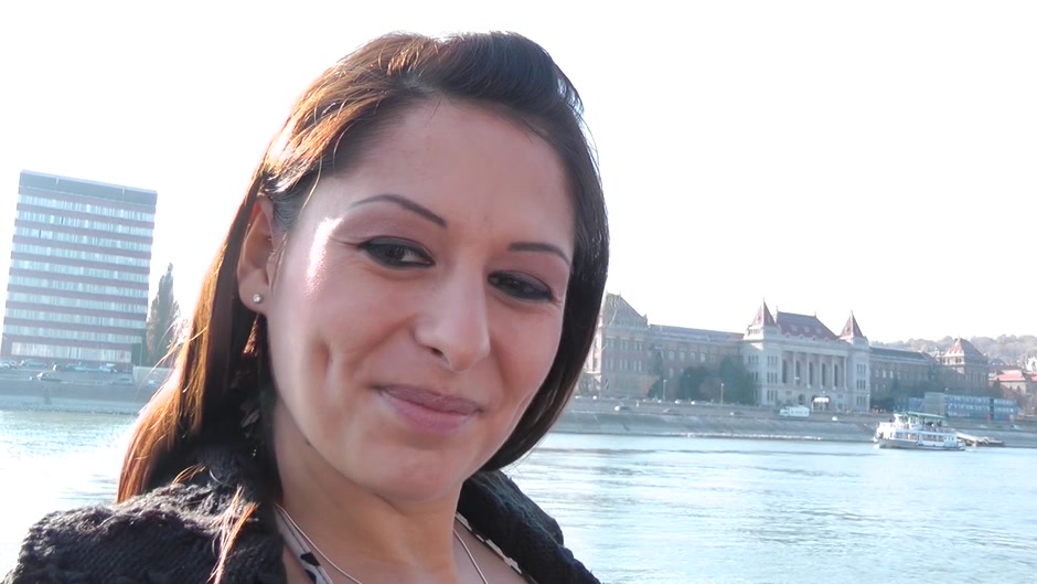 Breasty slut fucks in a public boat and in a park