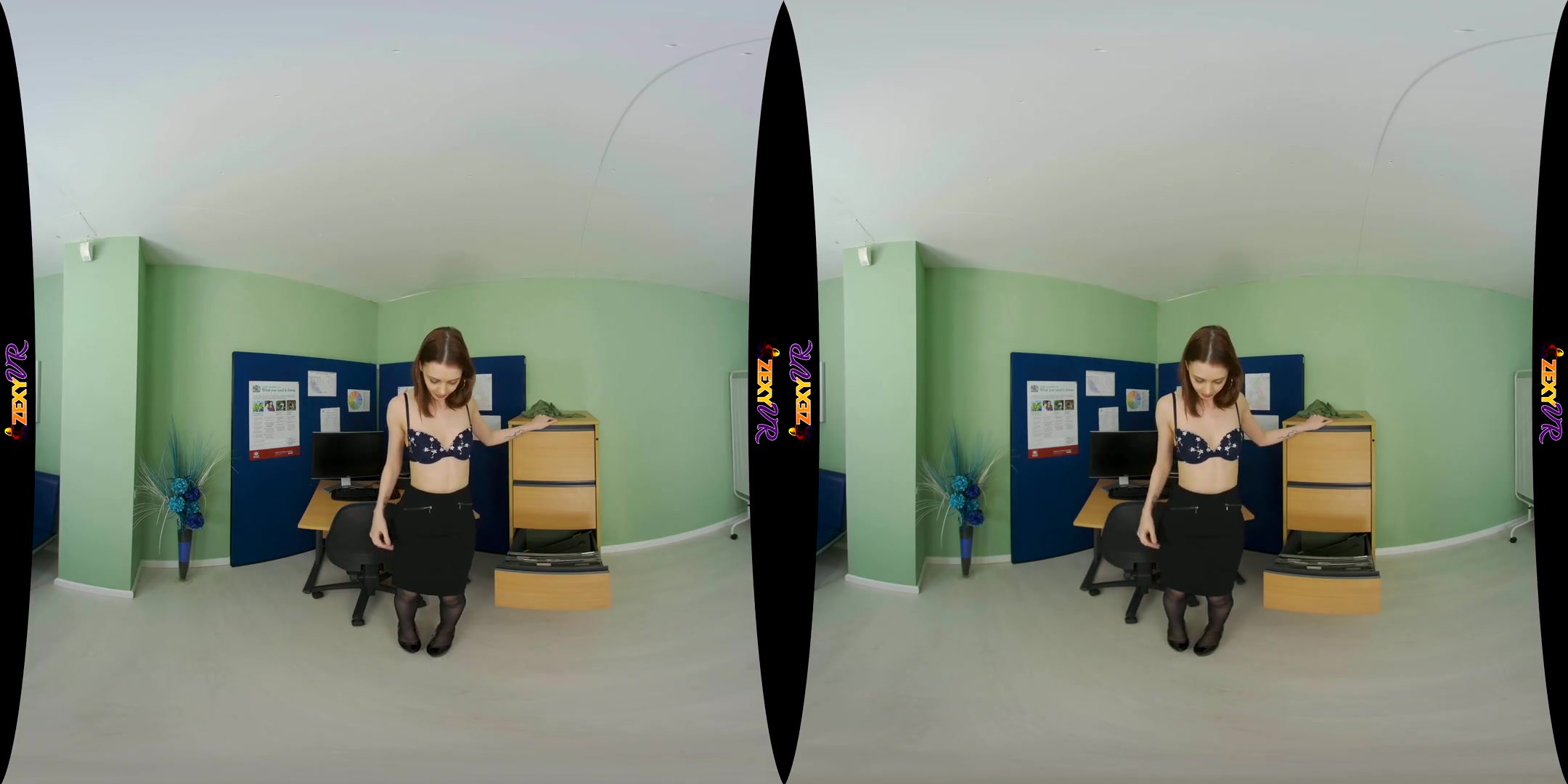 Office Cutie - Small Tits Babe Solo Striptease - SexLikeReal