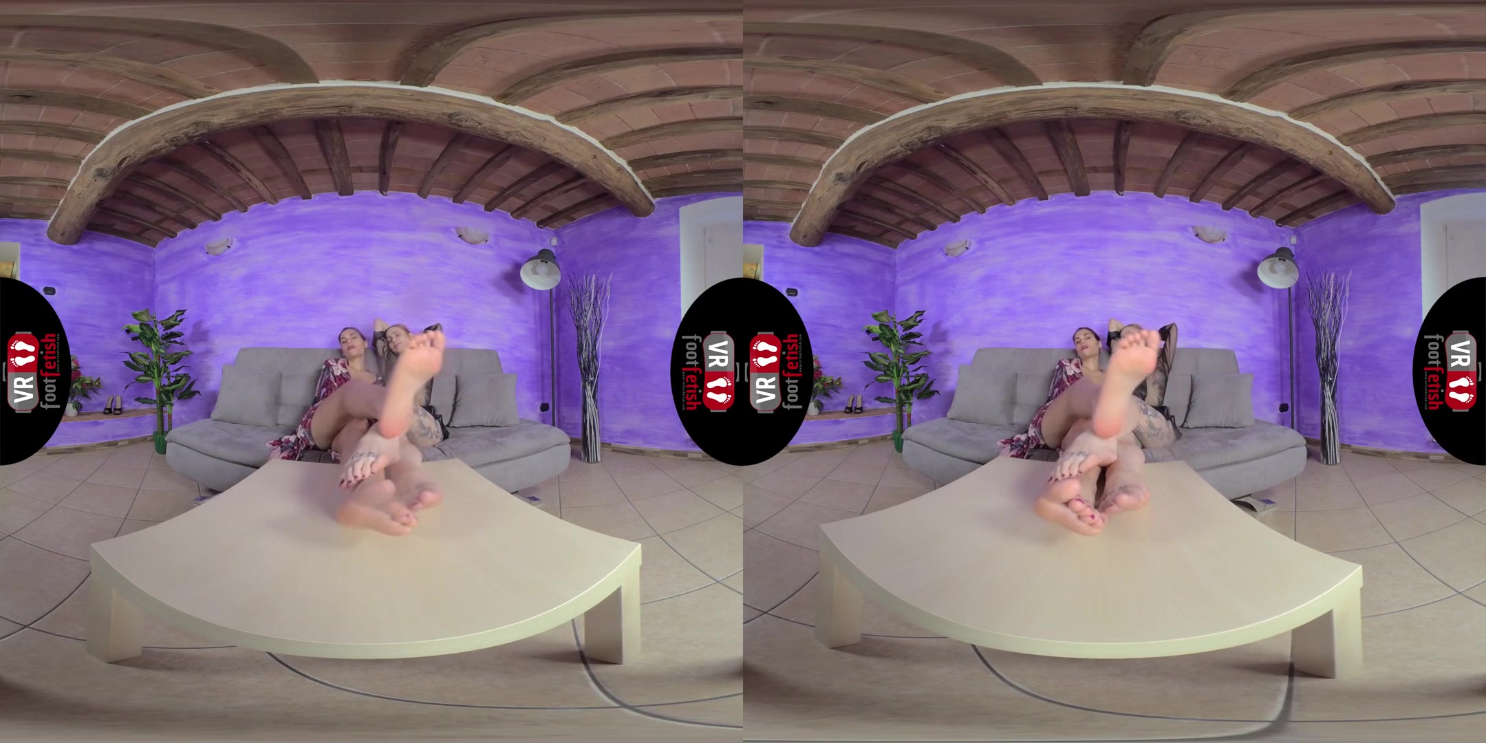 Sexy Chiara And Stella Massage Each Other's Feet With Oil - Lesbian Foot Fetish VR