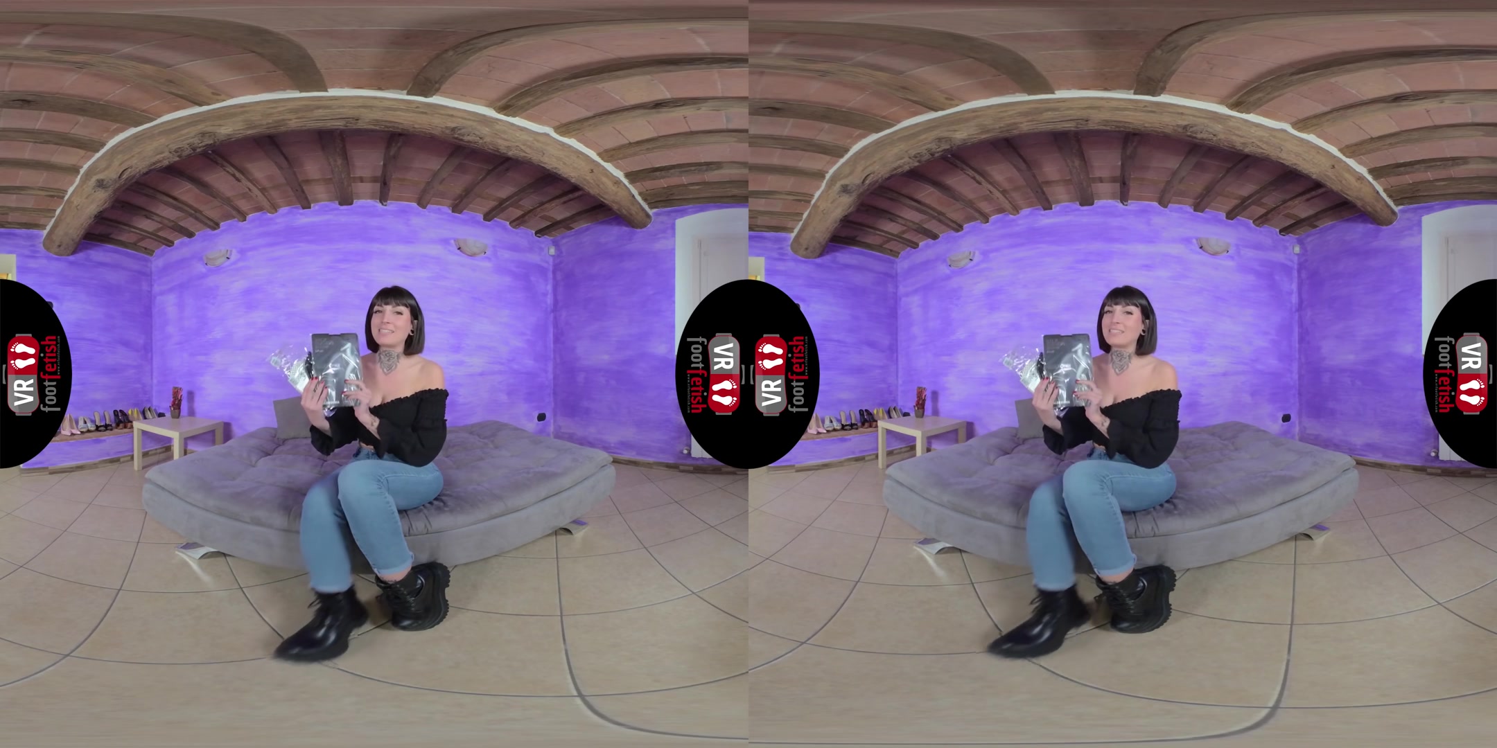 Stunning Brunette Tokyo Tries On Different Pairs Of Nylons - VRFootFetish