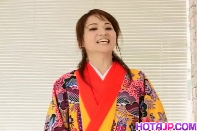 Miina is undressed of kimono and well fucked