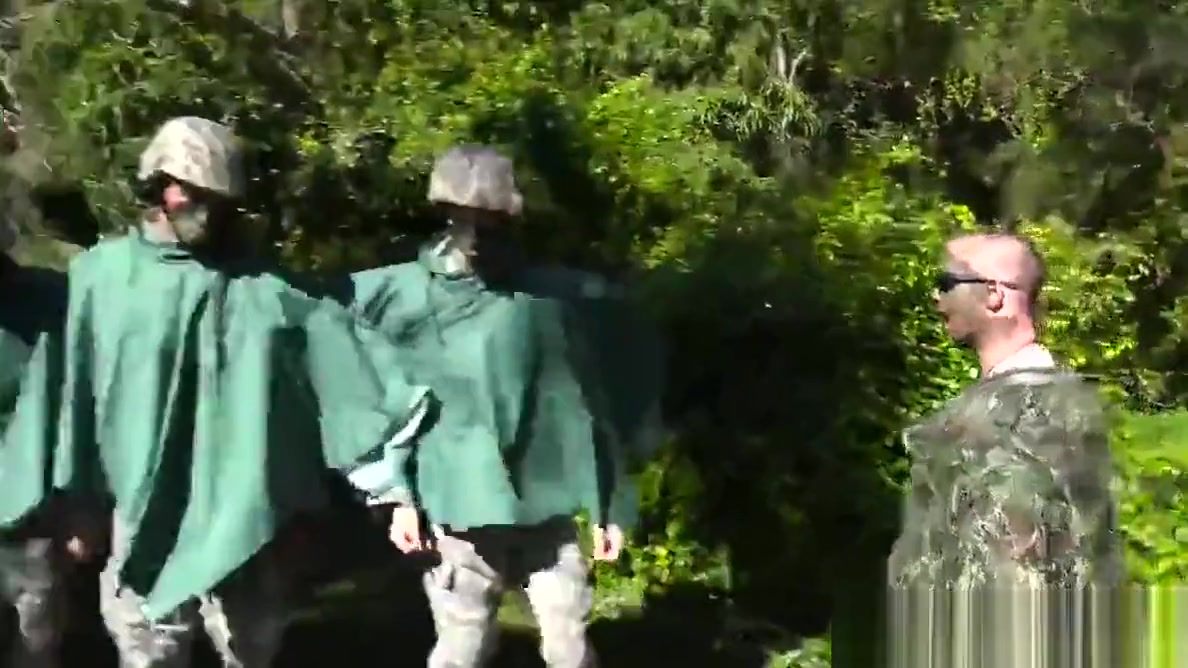 Military studs buttfuck in forest