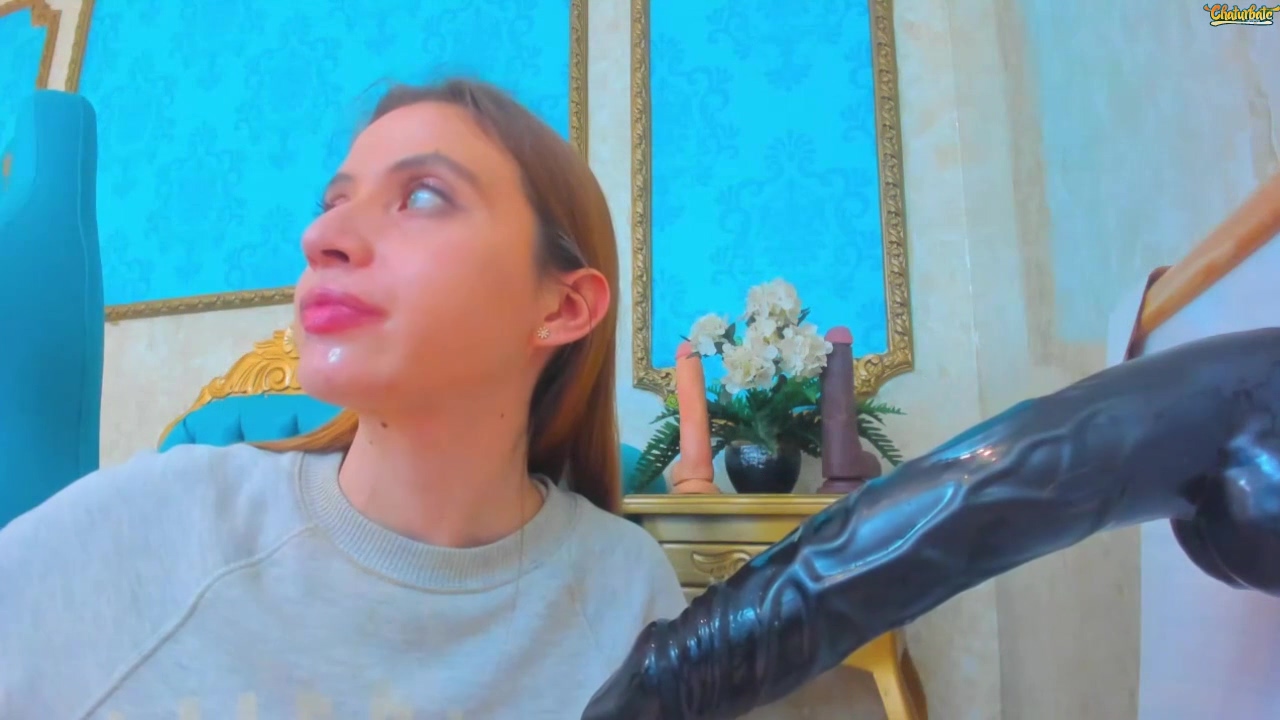 Slut Takes On Her New Giant Toy Throatfuck