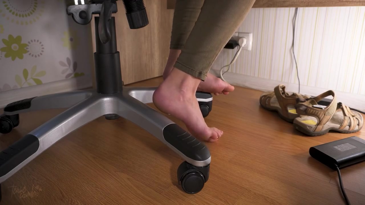 Worship My Sexy Feet In Worn Sandals Under Table