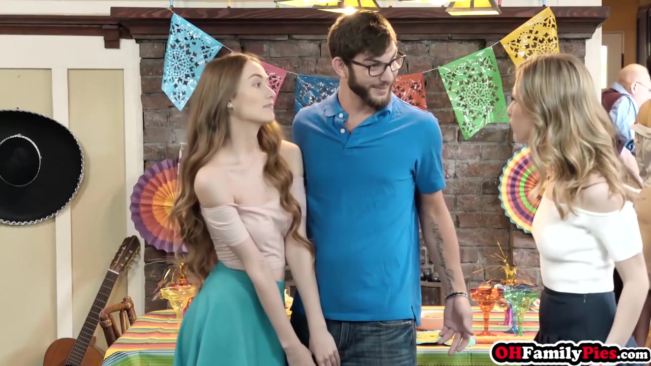Bisexual teen 18+ Sharing Bros Big Cock With Her Skinny Ste