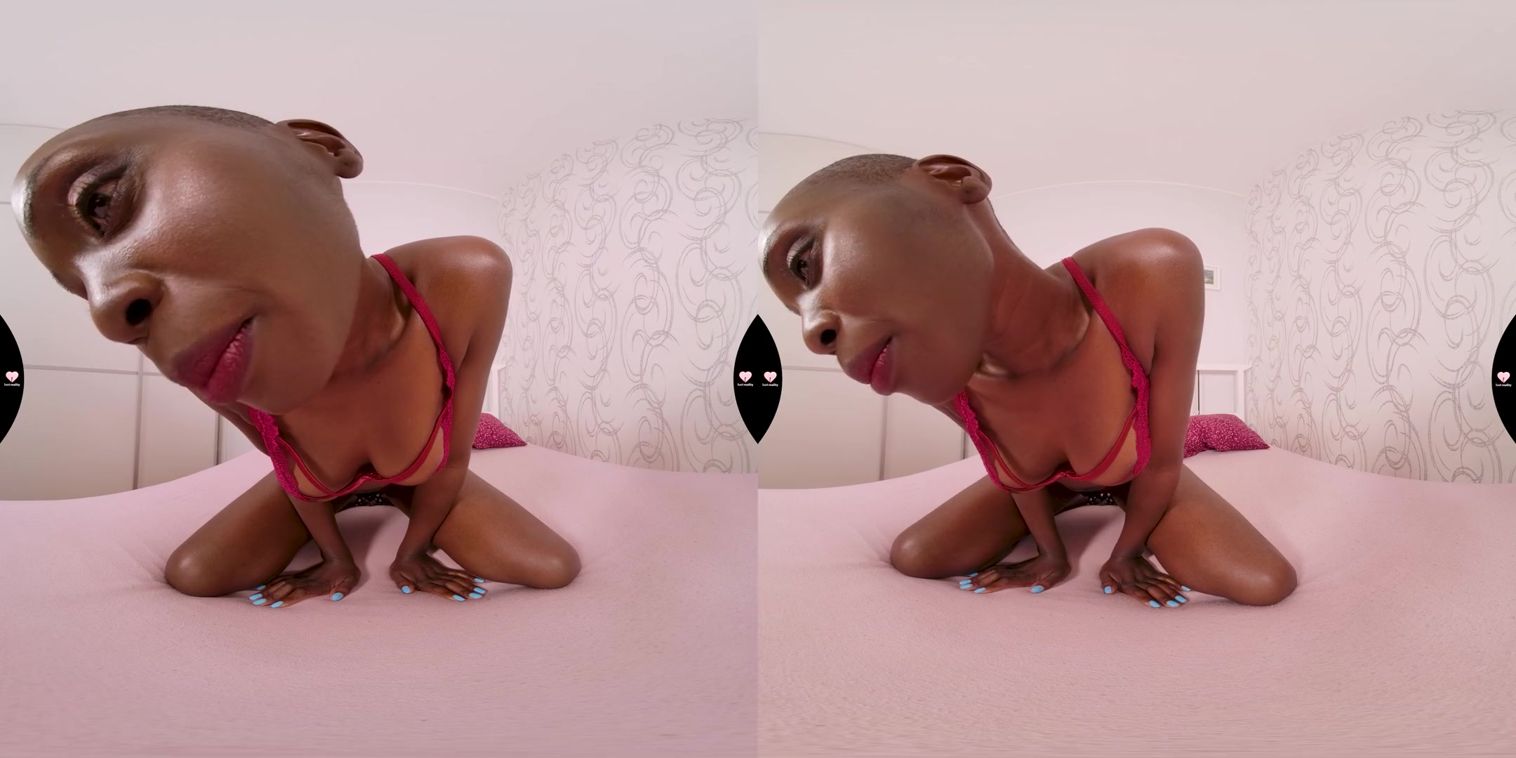 Sexy Bold Ebony Girl on the Bed