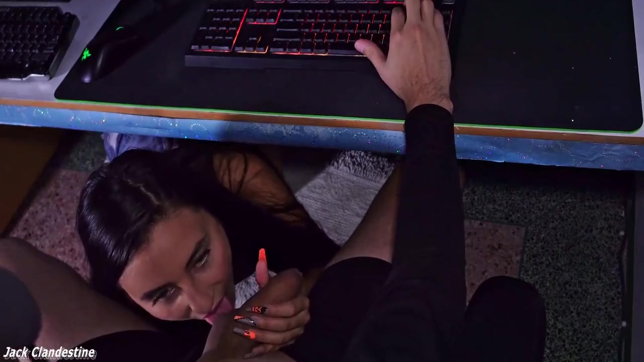 Jack Clandestino - My Stepsister Sneaks Under The Table To Give Me Unexpected Oral Sex 11 Min