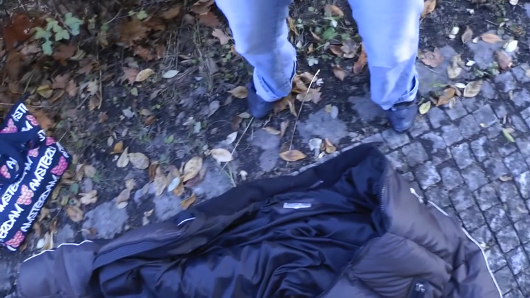 Blonde with hairy clit fucking in public