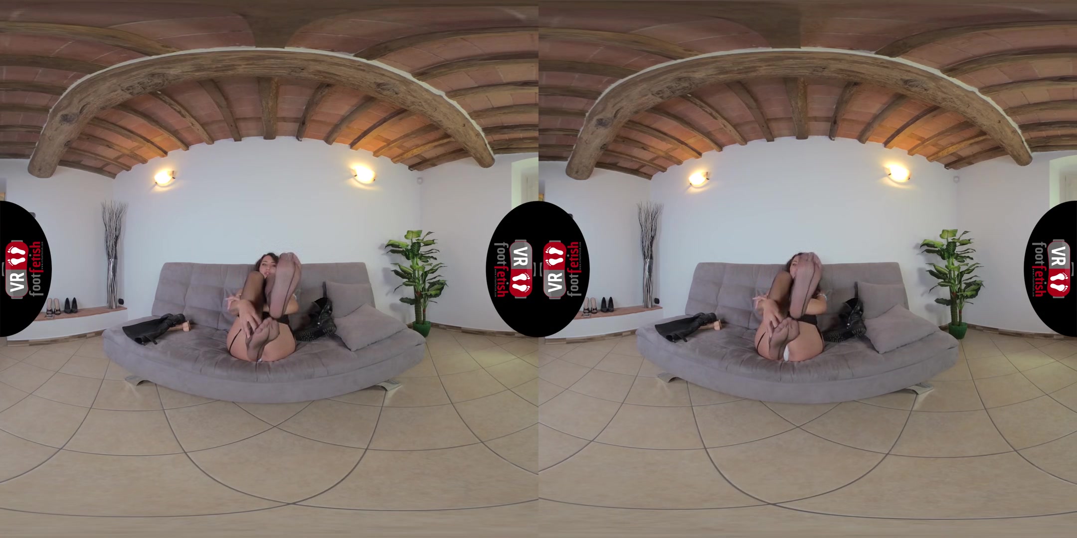 Insanely Hot Thena Shows Off Her Sexy Body In Back Seam Stockings - Foot and Leg Fetish VR