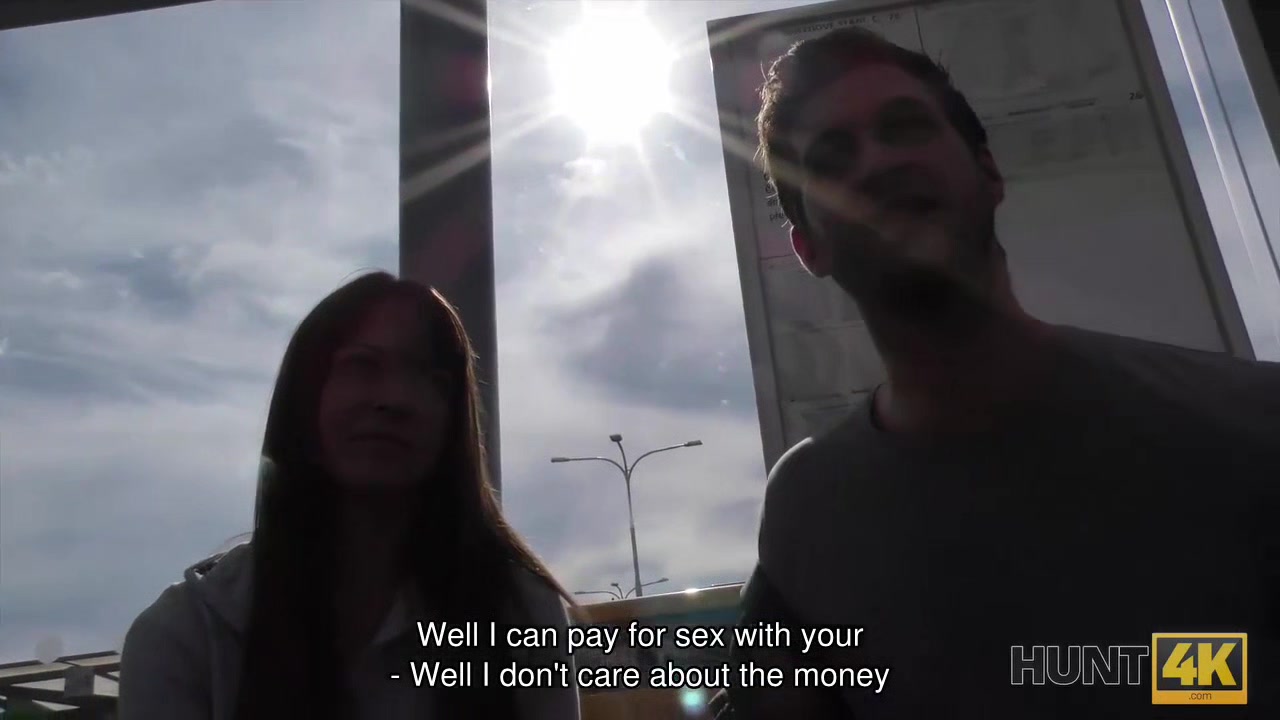 HUNT4K. Pickup at bus station works and angelface Angella Christin does dirty job