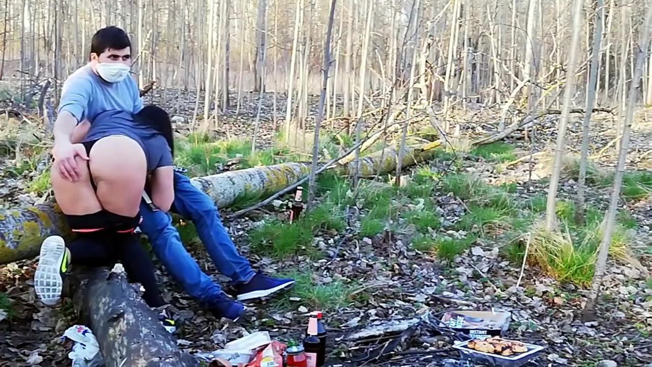 Step brother fucked stepsister in a barbecue forest in coronavirus epidemic 2020
