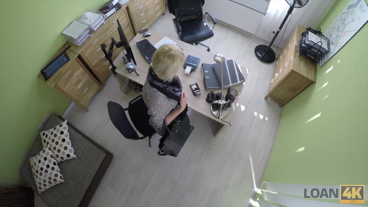 LOAN4K. Nice young lady gives a head and spreads legs in loan office
