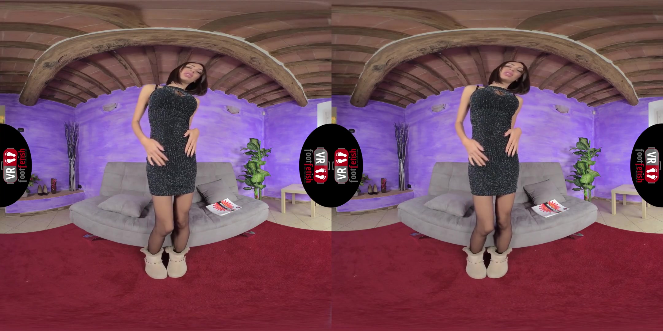 Irresistibly Gorgeous Daniela Shows Off Her Nylon-Clad Feet; Foot Fetish VR Special