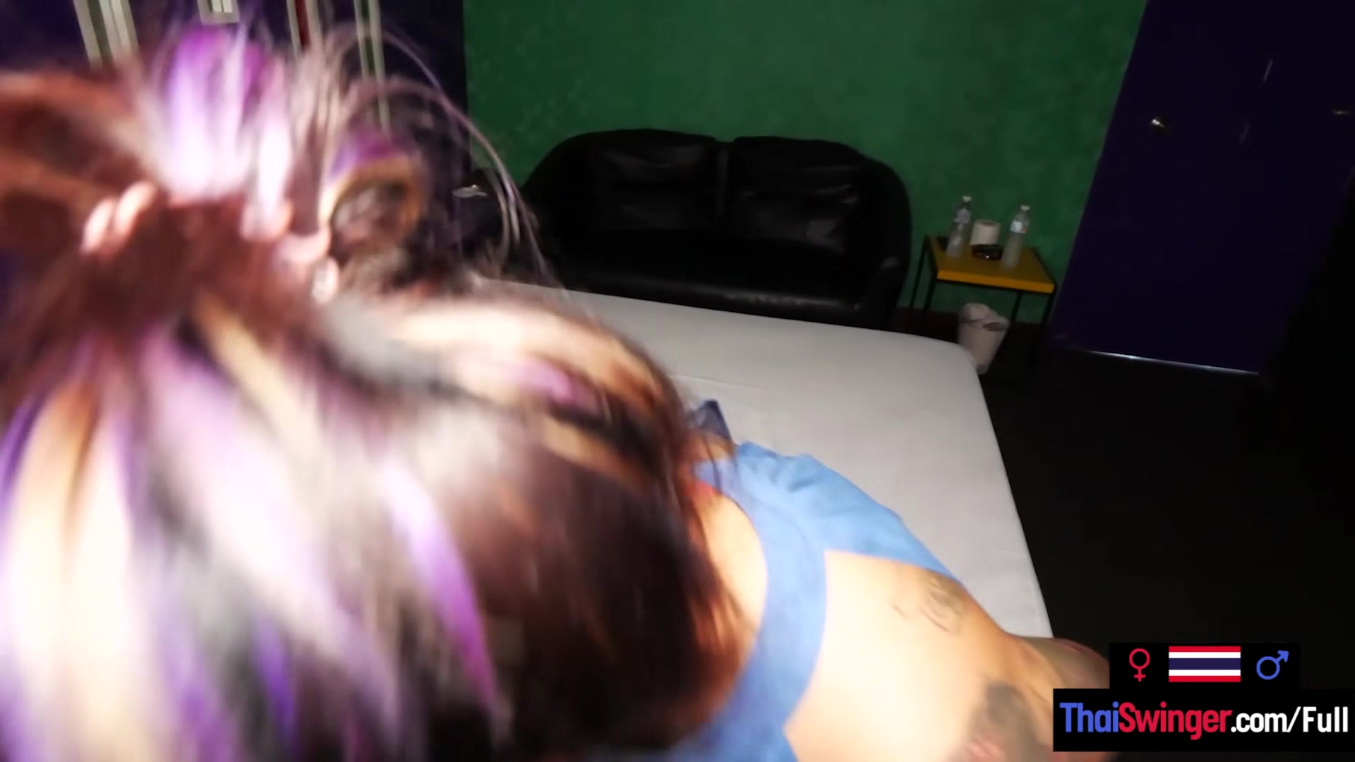 Big natural tits Thai amateur MILF POV blowjob and titty fucking