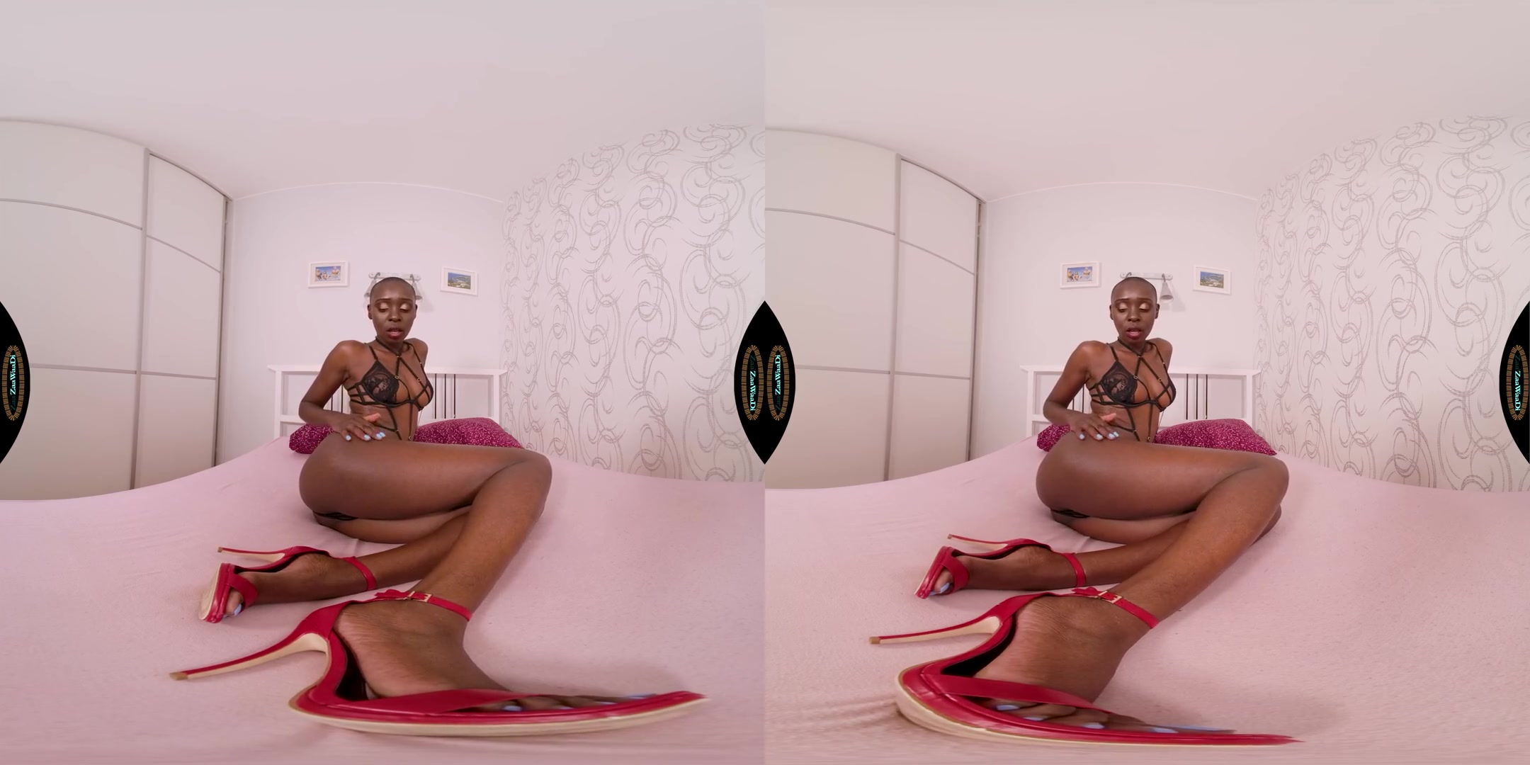 Sexy Lingerie In The Bed - Ebony Babe Solo - SexLikeReal