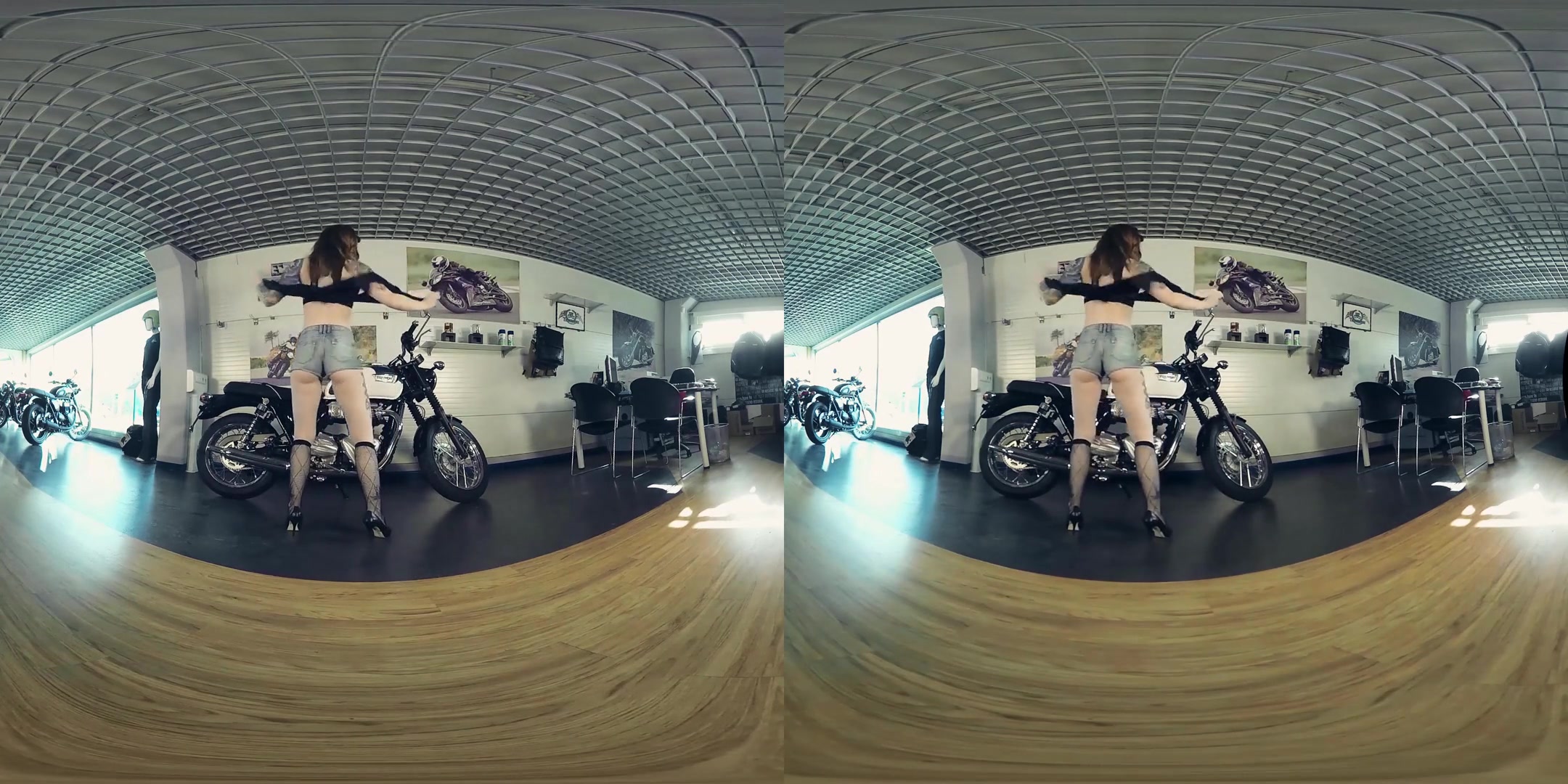 Foxy Sanie in Foxy Gets Naked While Buying a Motorcycle - BravoModelsMedia