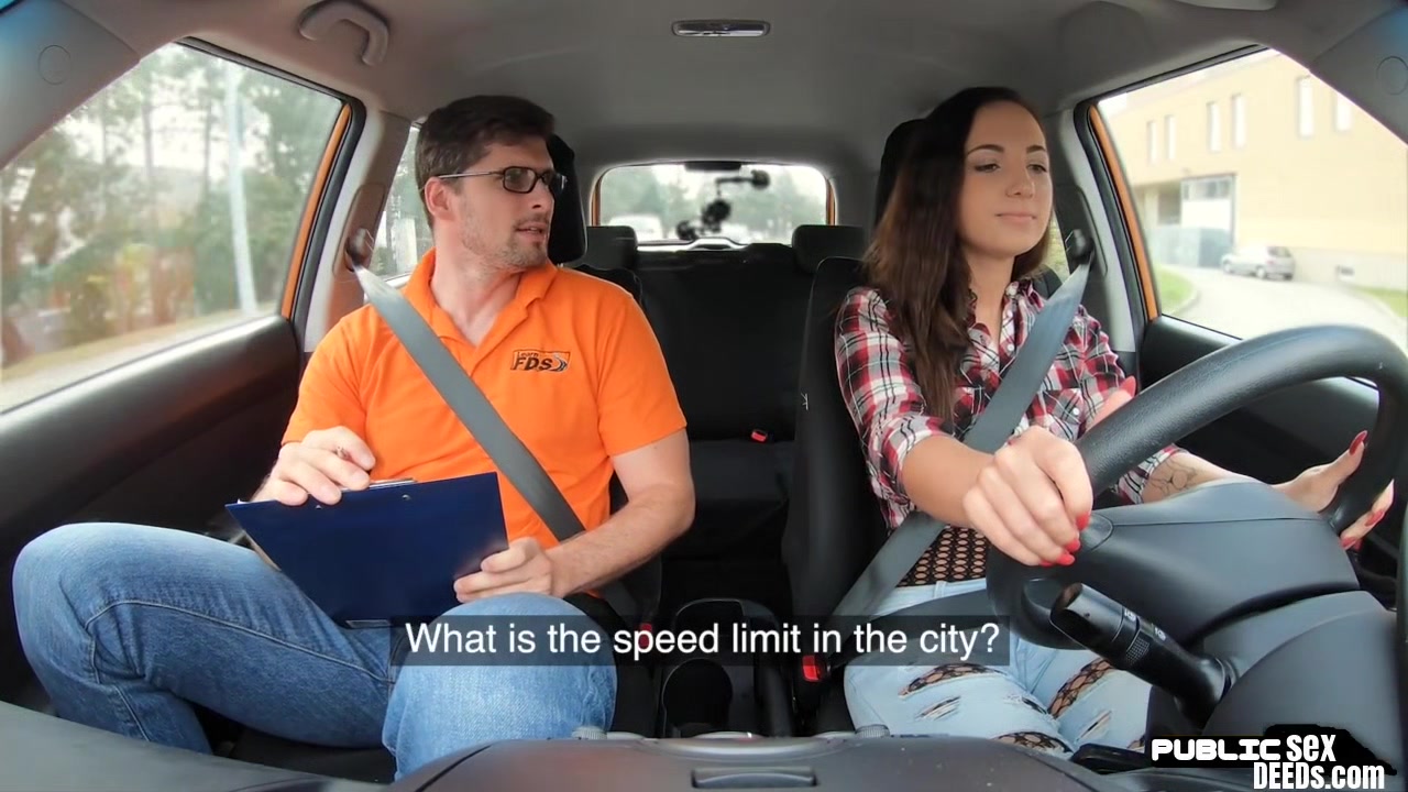 Bigass driving bae fucked in car by instructor after class